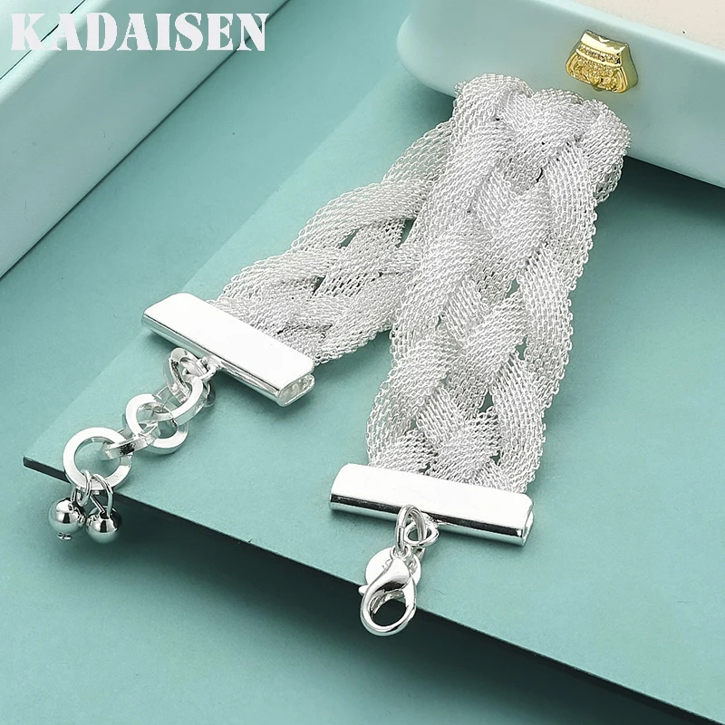 Einzigartiges Kreuz-Mesh-Armband aus 925er Sterlingsilber für Damen, Charme, Mode, elegant, wunderschön, hochwertiger Schmuck, Weihnachtsgeschenk H253