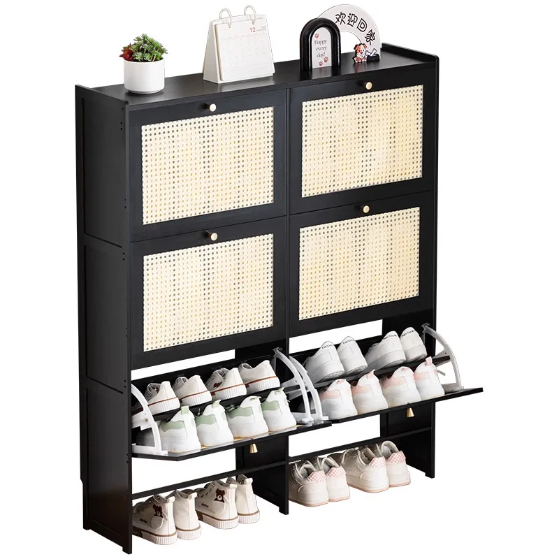 

Ultra-thin shoe cabinet High vertical entry cabinet Integrated door shoe rack Multi-layer simple shoe rack with door