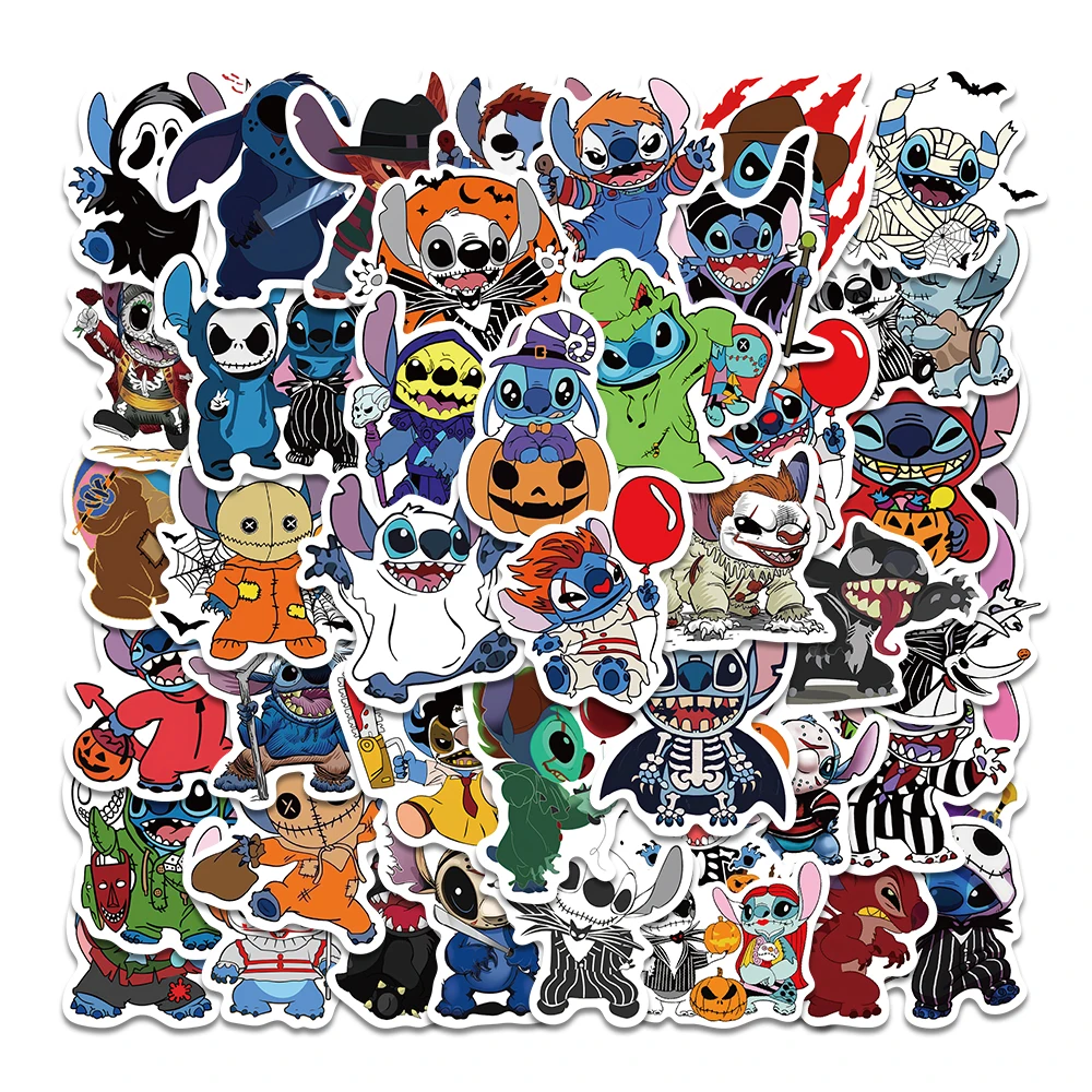 50Pcs Cute Cartoon Lilo & Stitch Stickers DIY Helmet Diary Laptop Luggage Phone Skateboard Graffiti Decals Funny Classic Toy