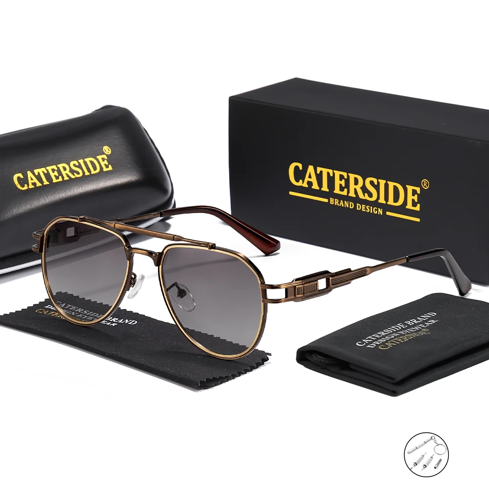 CATERSIDE Damen Optische Sonnenbrille Polarisierte Brillen Herren Private Anpassung Quadratische Linse Retro Suneyeglass UV400 – Detail 11