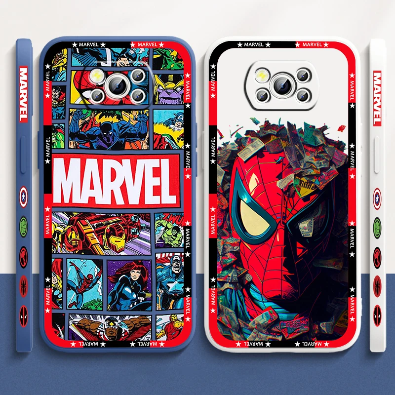 

Marvel Avengers Poster Art Hot Liquid Left Rope For Xiaomi Mi Poco X6 X5 X4 X3 M6 M5 M5S M4 M3 F5 F4 F3 Pro 5G TPU Phone Case