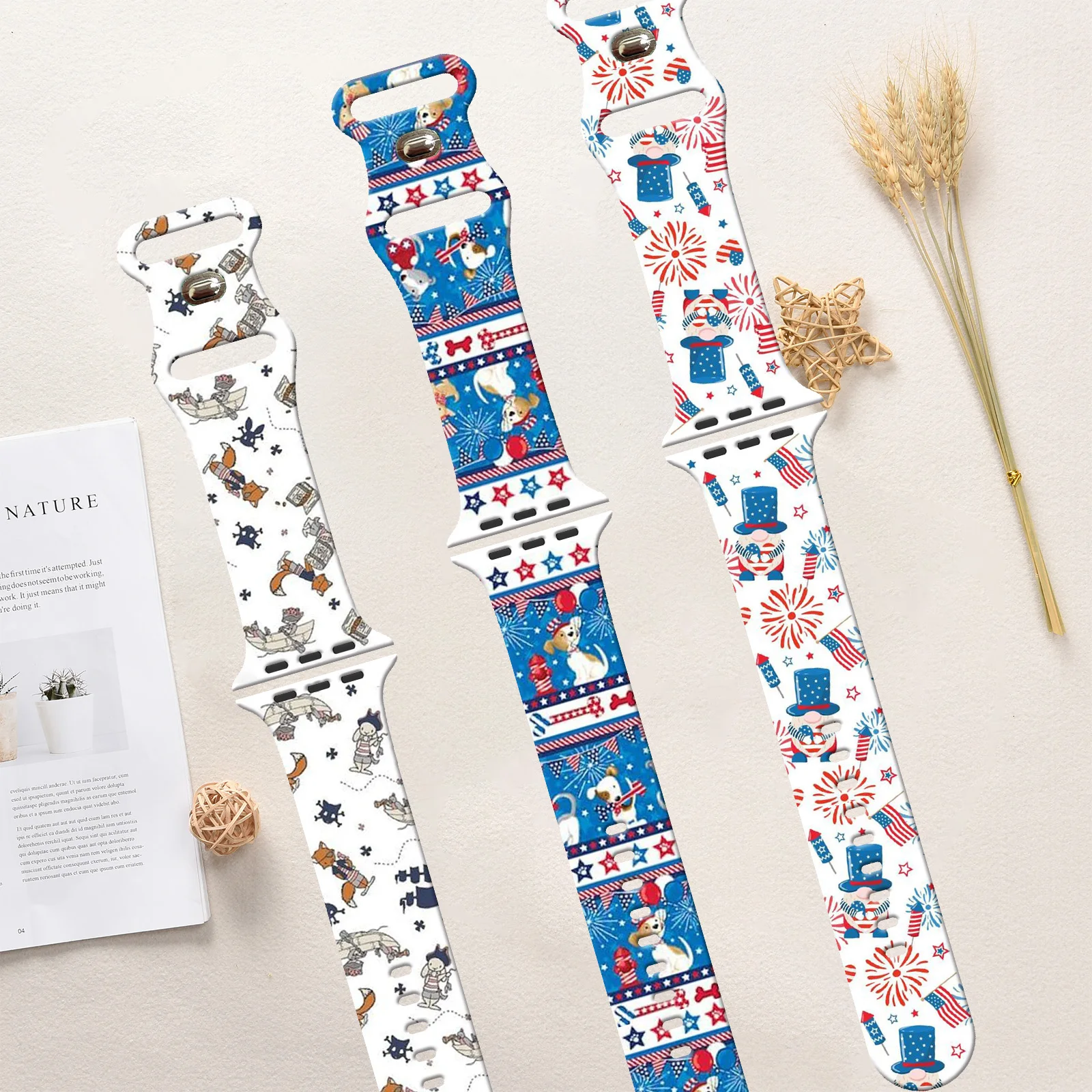 Ремешок с принтом «Счастливые животные» для Apple Watch 46 мм, 45 мм, 42 мм, 40 мм, сменный браслет для iWatch 11 10 9 8 7 Band