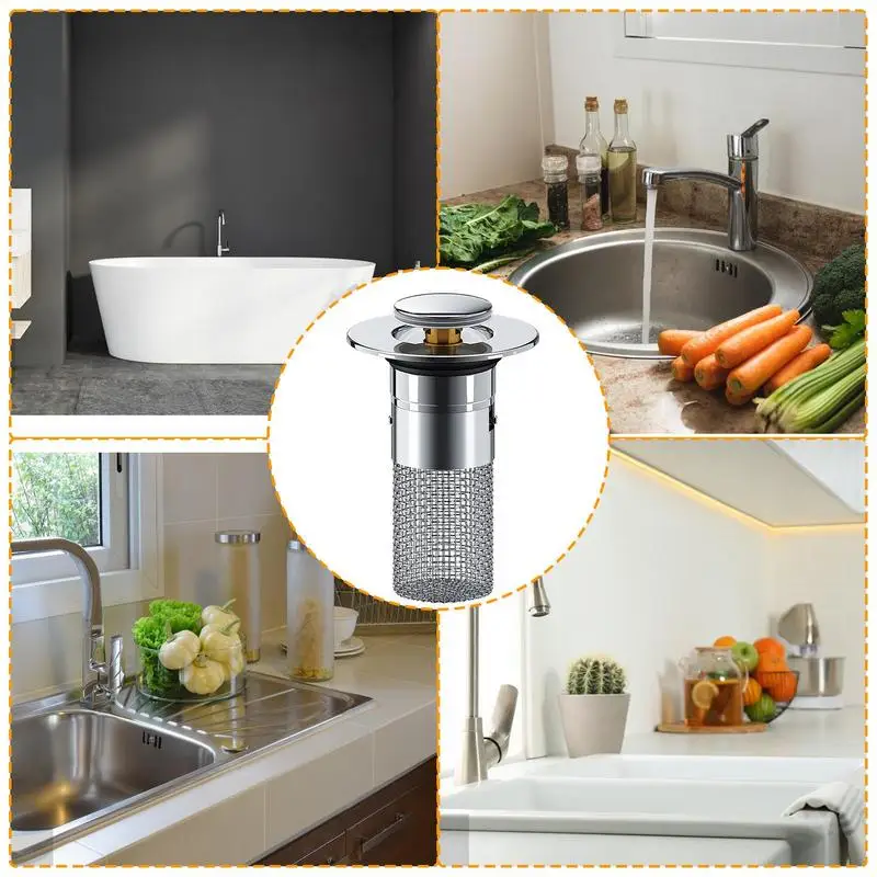 Gootsteen Afvoert Filter Badkamer Pop-Up Gootsteen Filter Plug Stopper Wastafel Haar Vanger Gootsteen Zeef Stopper Keukengootsteen Accessoire