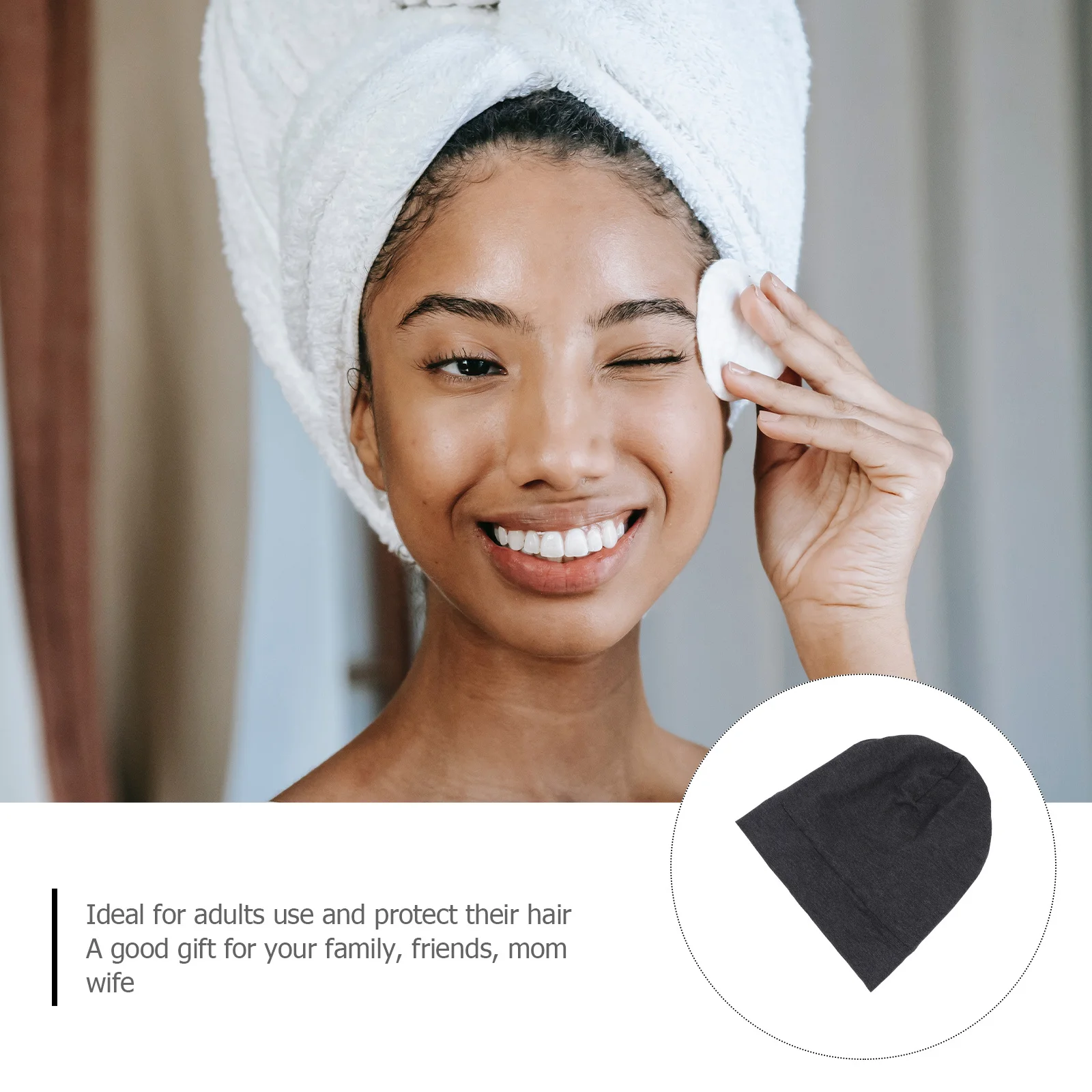 

1Pcs Elastic Sleeping Cap Premium Cotton Hair Protective Night Bonnet Lightweight Breathable Headband Adult Chemo Hair Care Cap