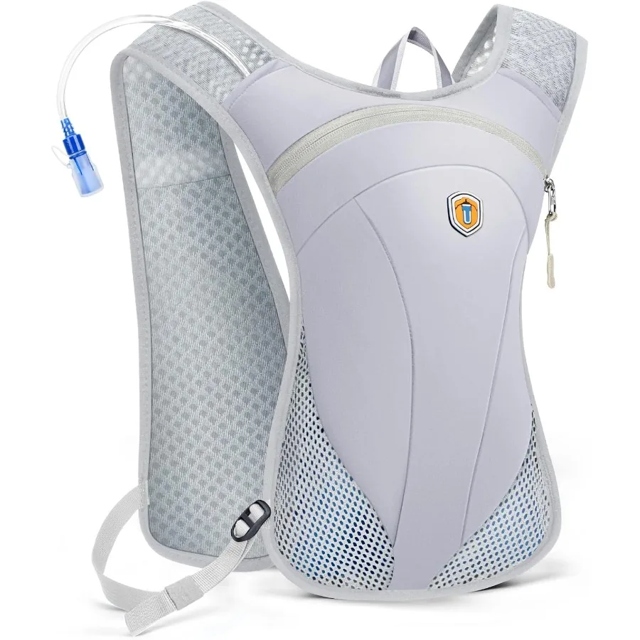 حقيبة ظهر مرطبة مع حقيبة مثانة مائية سعة 2 لتر، سترة جري خفيفة الوزن وجيدة التهوية للرجال، أشرطة صدر قابلة للتعديل، عبوة مائية