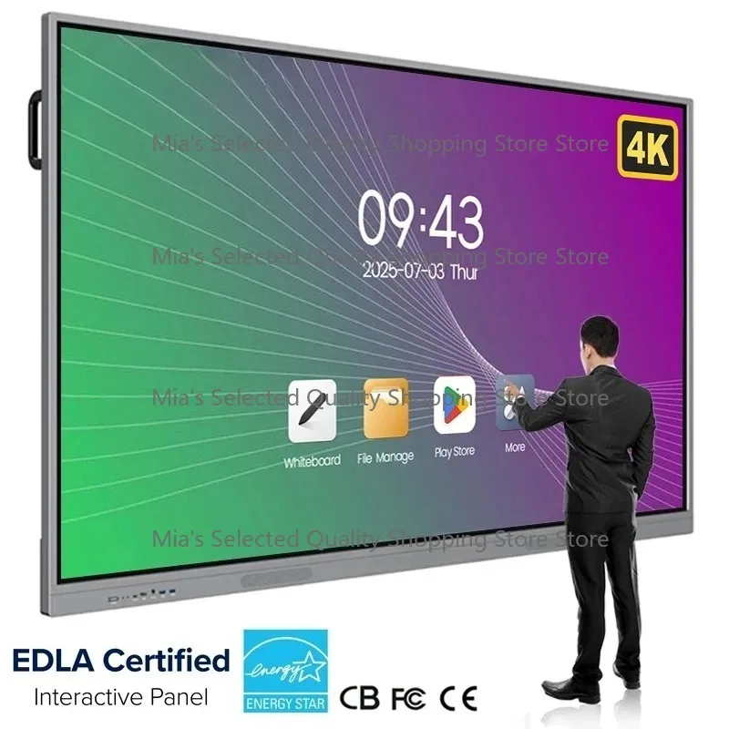 

65 75 86 98 110 Inch 4K All In One Interactive Whiteboard Digital Board Touch Screen Teaching Board For Classroom