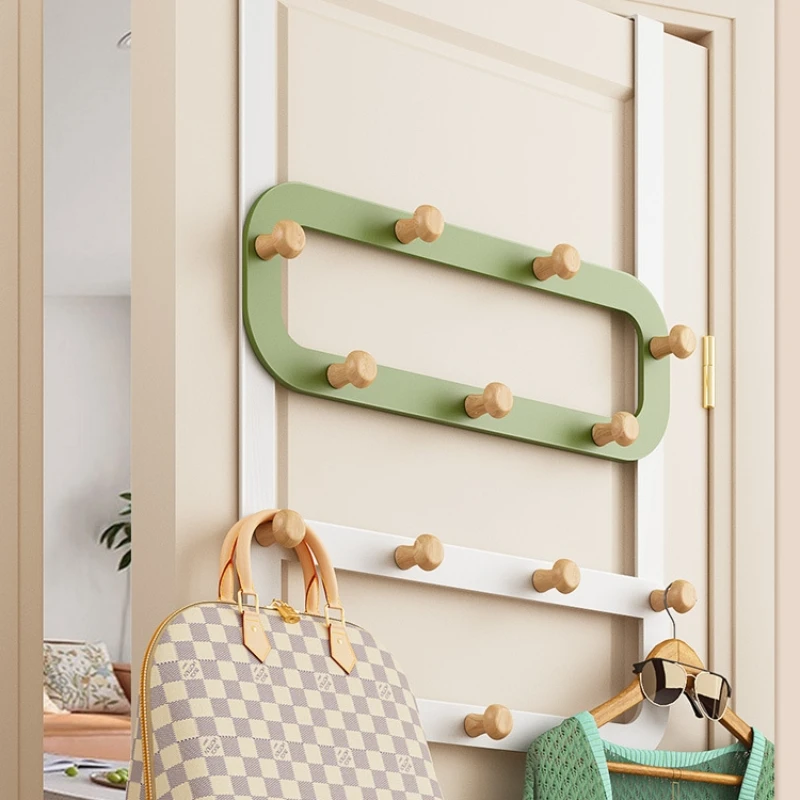 Non-Perforated Door Hooks Easy Install Home Organizer for Clothes and Hats Dust-Proof Hanger Entryway Storage