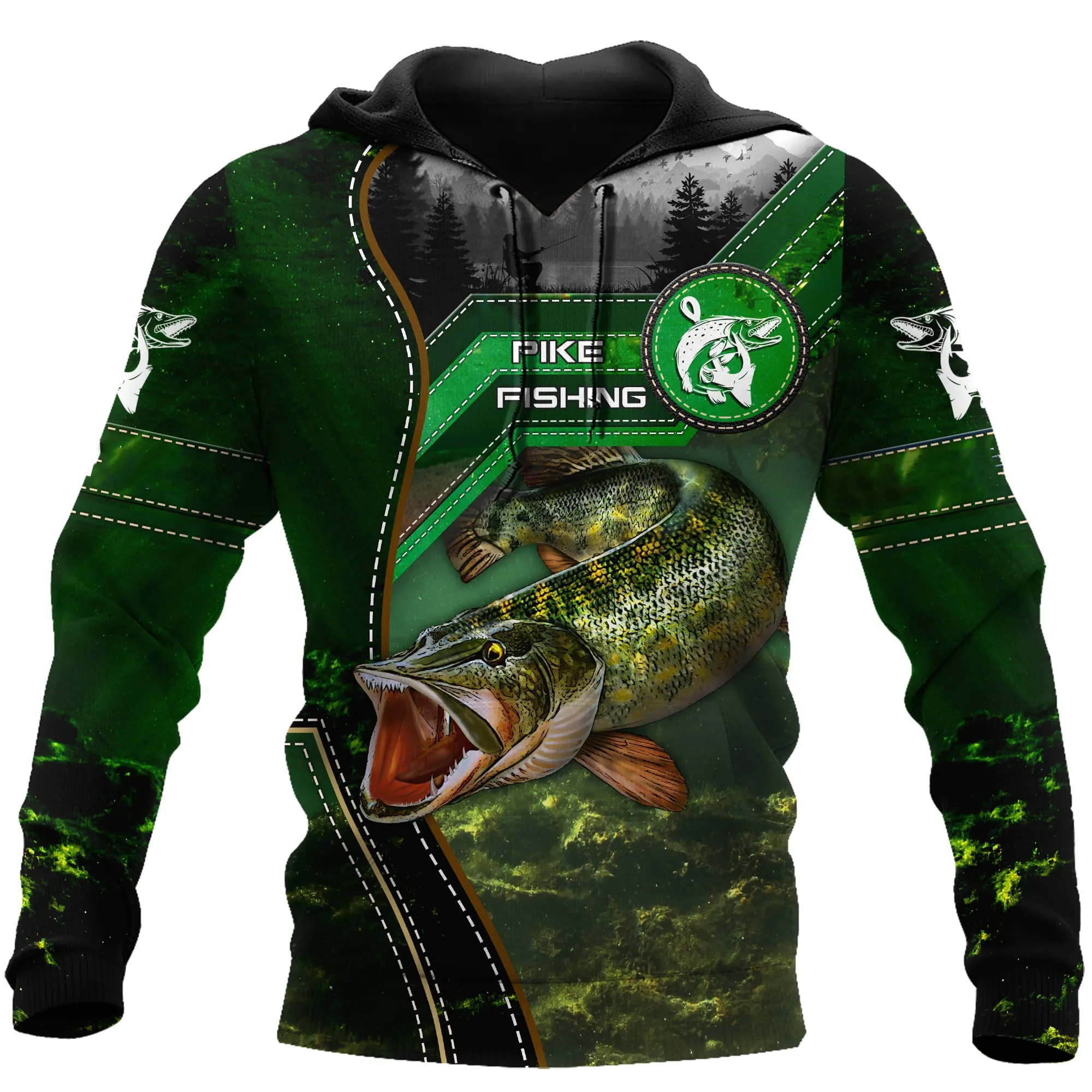 Fashion  Northern Pike Fishing 3D Printed Men\'s Hoodie & Sweatshirt Autumn Unisex Hoodies Casual sportswear