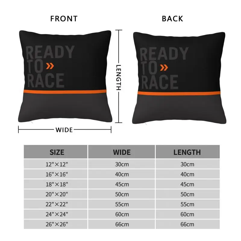 Ready To Race Logo Cushion Cover Racing Sport Motorcycle Rider Velvet Modern Pillow Cases