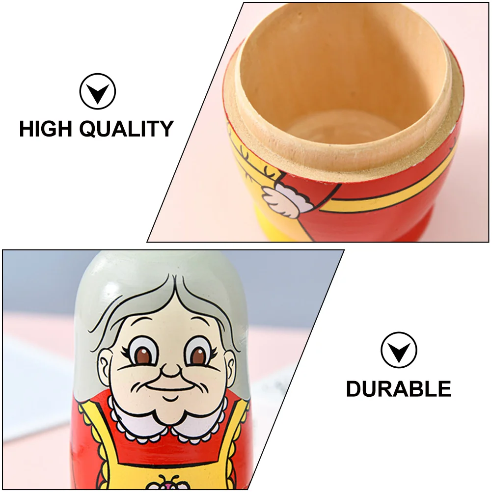 6 قطع من المواد المختارة الروسية الجميلة، استخدام متين، هدية تزيين رائعة، لعبة تعشيش، لعبة كرتونية