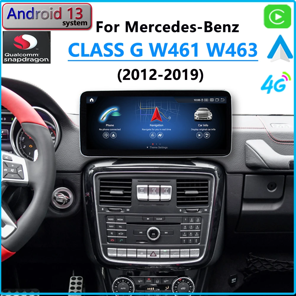 

Android 13 Qualcomm для Mercedes Benz G-klассе W461 W463 G500 G550 2015 CarPlay GPS навигация автомобильное радио мультимедийный экран воспроизведения