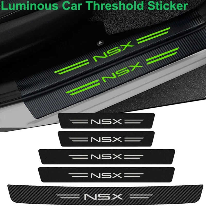 

Luminous Carbon Fiber Car Door Sill Scuff Scratch Waterproof Sticker for NSX Auto Threshold Strip Protect Film For Honda