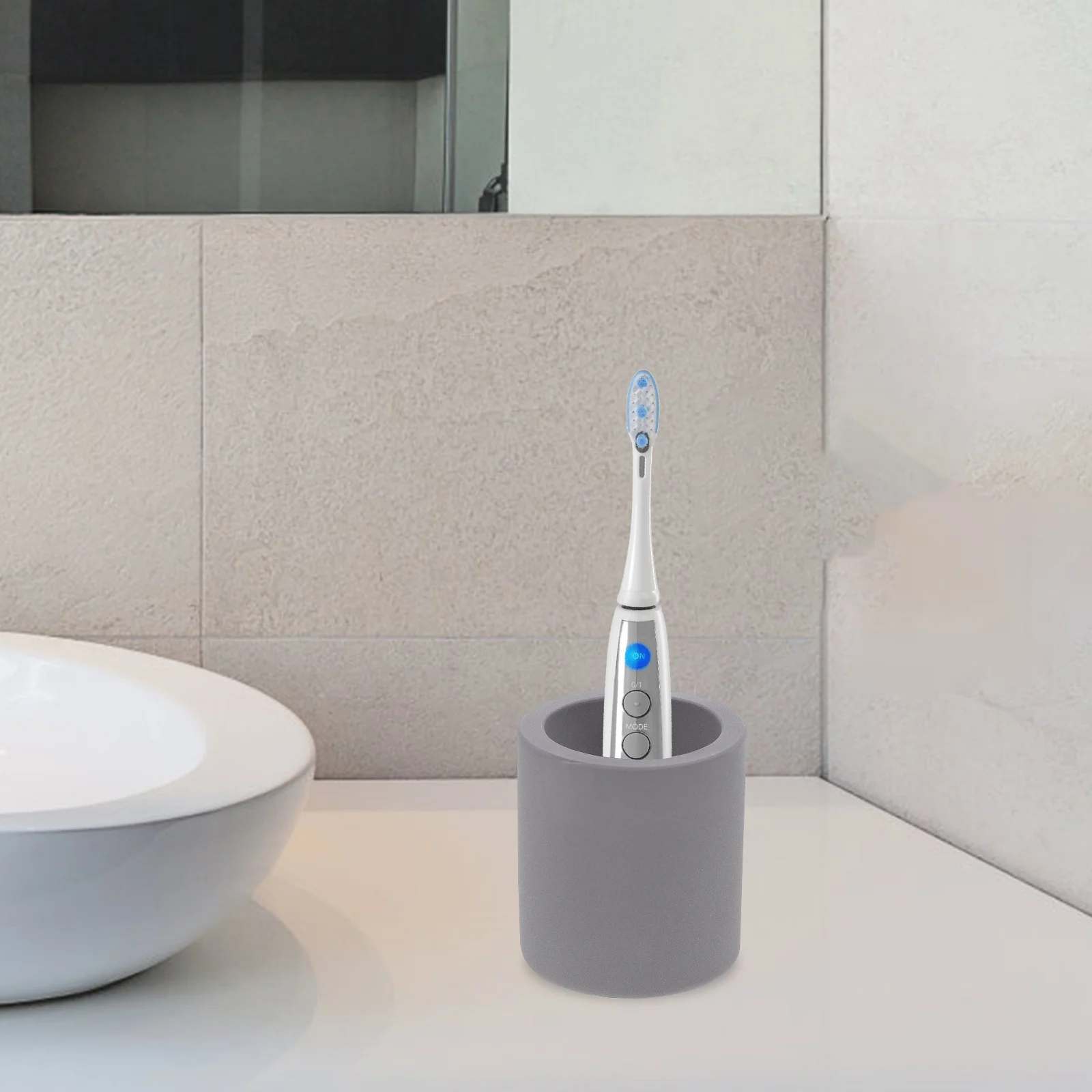 

1pc Diatomite Toothbrush Holder Base Storage Stand Creative Bathroom Organizer Non-Slip Drying Rack For Home Travel Use