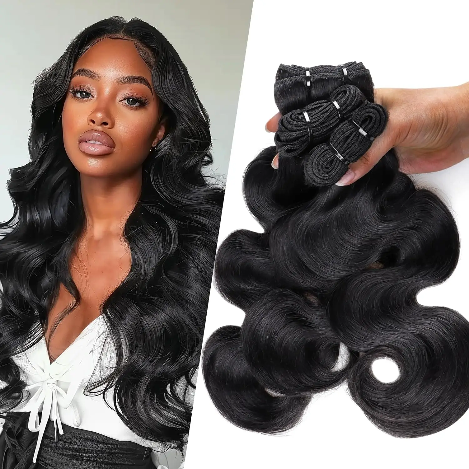 Body Wave Bundles Human Hair 100% Unprocessed Remy Brazilian Weaving 3Pcs Weave Hair 20 22 24 Inch Natural Human Hair Extensions