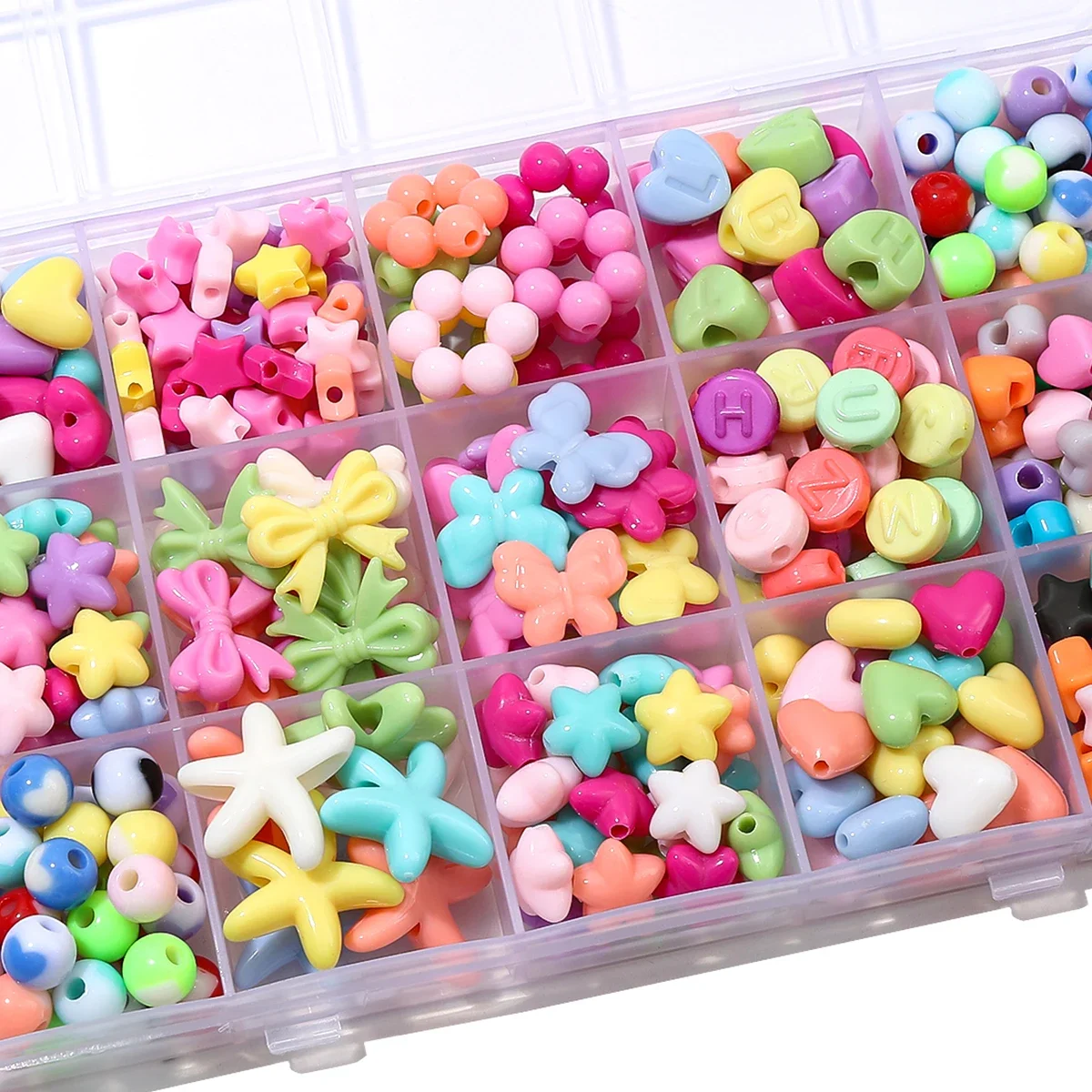 

About20-200Pcs acrylic solid colored beads, butterflies, pentagonal stars, love beads, handmade DIY making bracelets, necklaces,