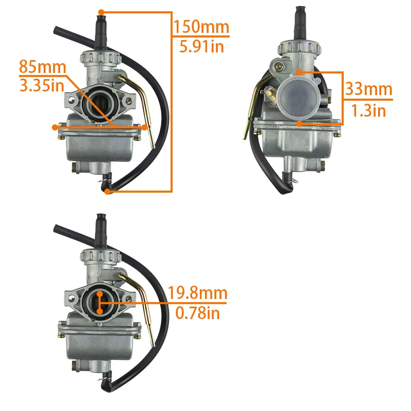 PZ20 20mm Motorcycle Carburetor Carb For 50cc 70cc 90cc 110cc 125cc 135cc 4 Stroke Engine Dirt Pit Bike ATV UTV