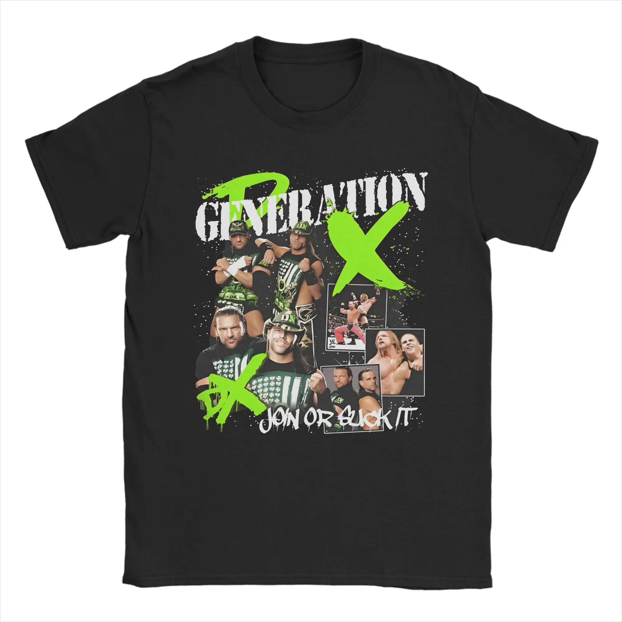 

Mens Womens D-Generation X Team Wrestler Shirt Cotton Graphic Print T-Shirt Top Clothing