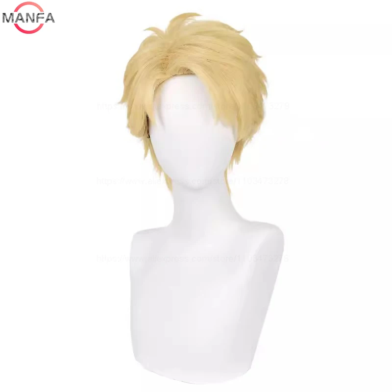 Loid Forger Cosplay Wig 30cm Short Golden Yellow Man Hair Anime Cosplay Wig Heat Resistant Synthetic Wig