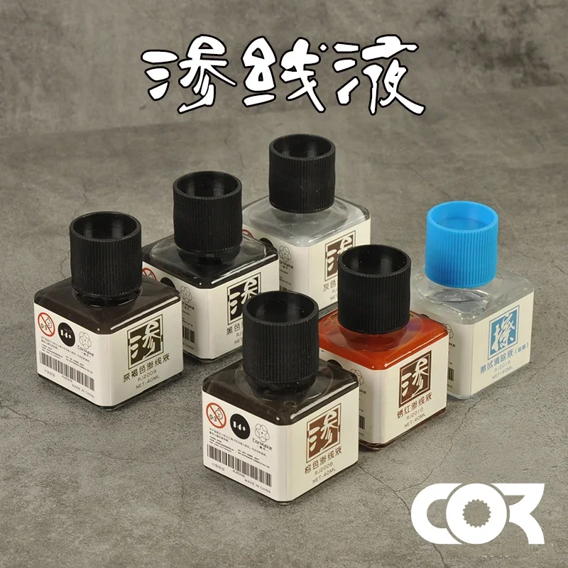 Cormake 40ml Panel Line Accent Color Liquid Model Highlighting Paint for Assembly Model Painting Tools Hobby DIY Pigment