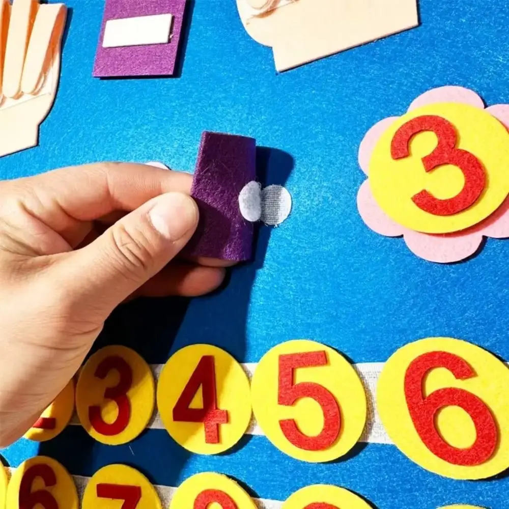 Creatief vilt vingernummers wiskundespeelgoed Montessori eenvoudig wiskundevingerleerbord DIY educatief voor intelligentie