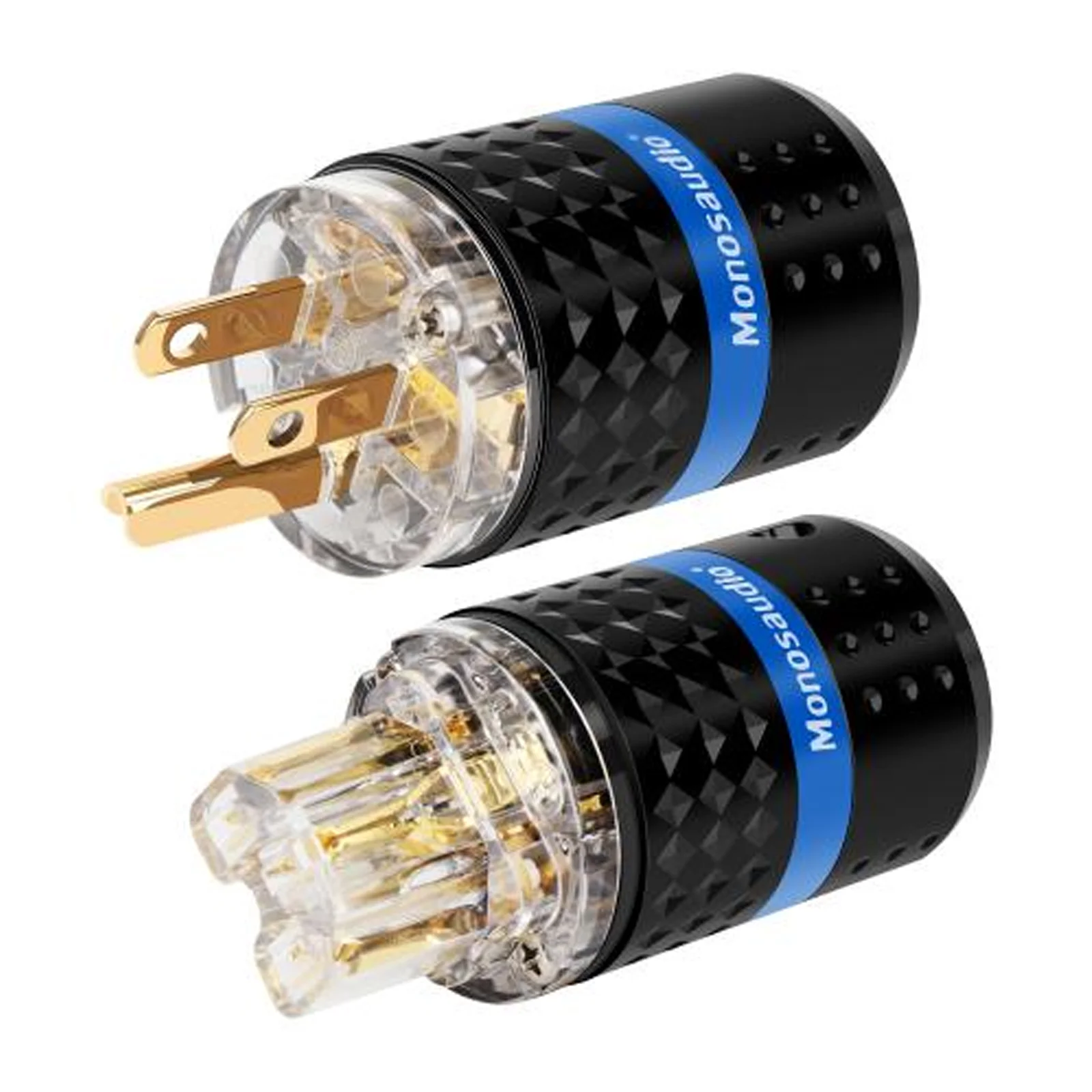 

Monosaudio M103G/F103G 99.998% Pure Copper Gold Plated US Power Plug Audio Power Connector IEC320 C13 connector Plug