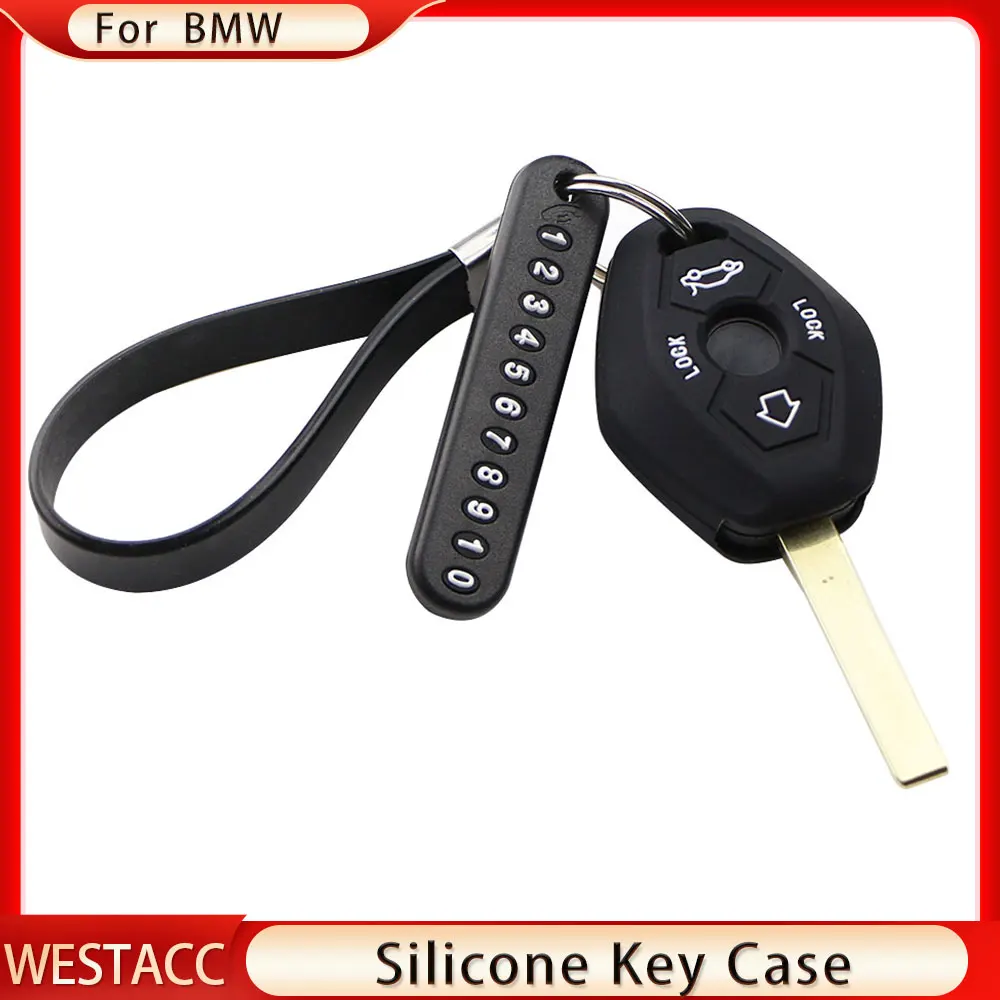 Silicon Car Fob Case Holder Shell Protector Key Cover Fit for BMW X3 X5 Z3 Z4 3 5 7 Series E38 E39 E46 E83 M5 325i 2 Button Key