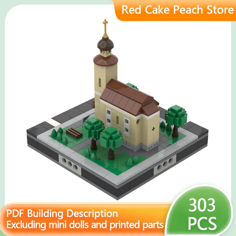 

Конструктор City Street View Model MOC: Микрорайон, Маленькая часовня, Модульная технология, Подарки для детей на праздники, Набор для сборки