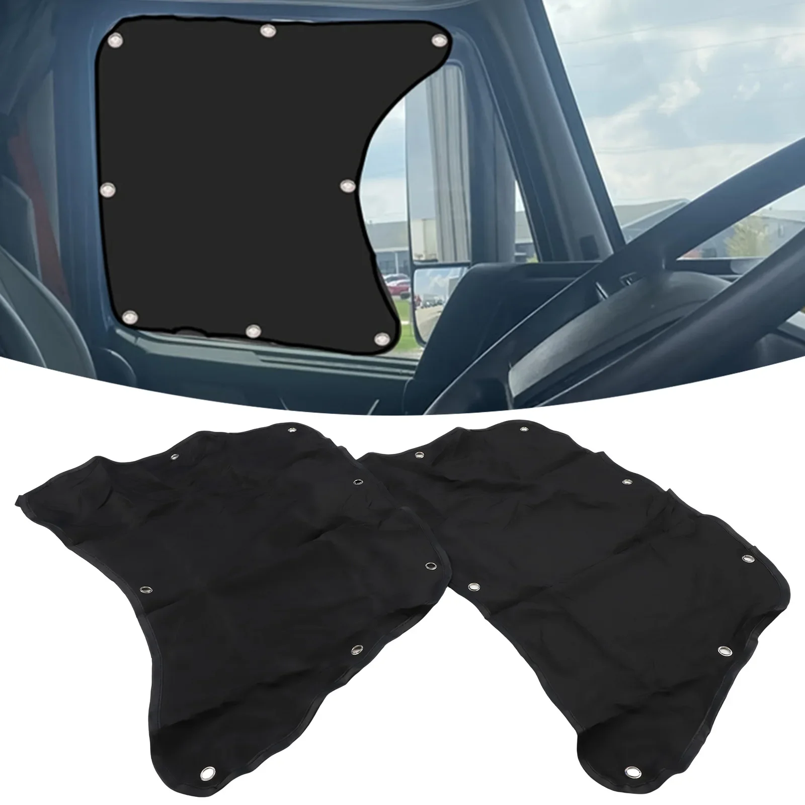 

Black Truck Side Window Shade UV Rays Protection Versatile Sun Protection Heat Reduction Non-deformation Design