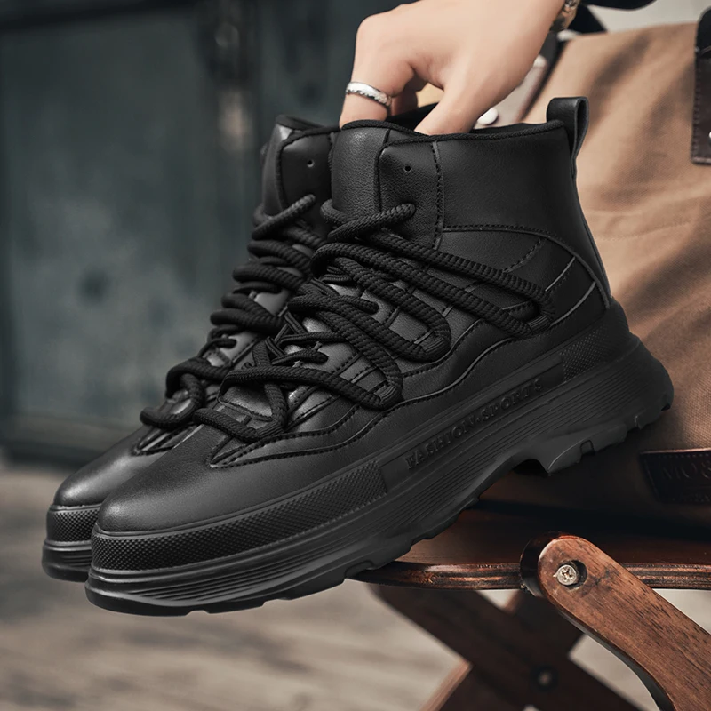 

PARZIVAL/Новые трендовые мужские ботинки, осенне-зимняя модная рабочая обувь, мужские ботинки на платформе, теплая мужская обувь, универсальные повседневные ботинки