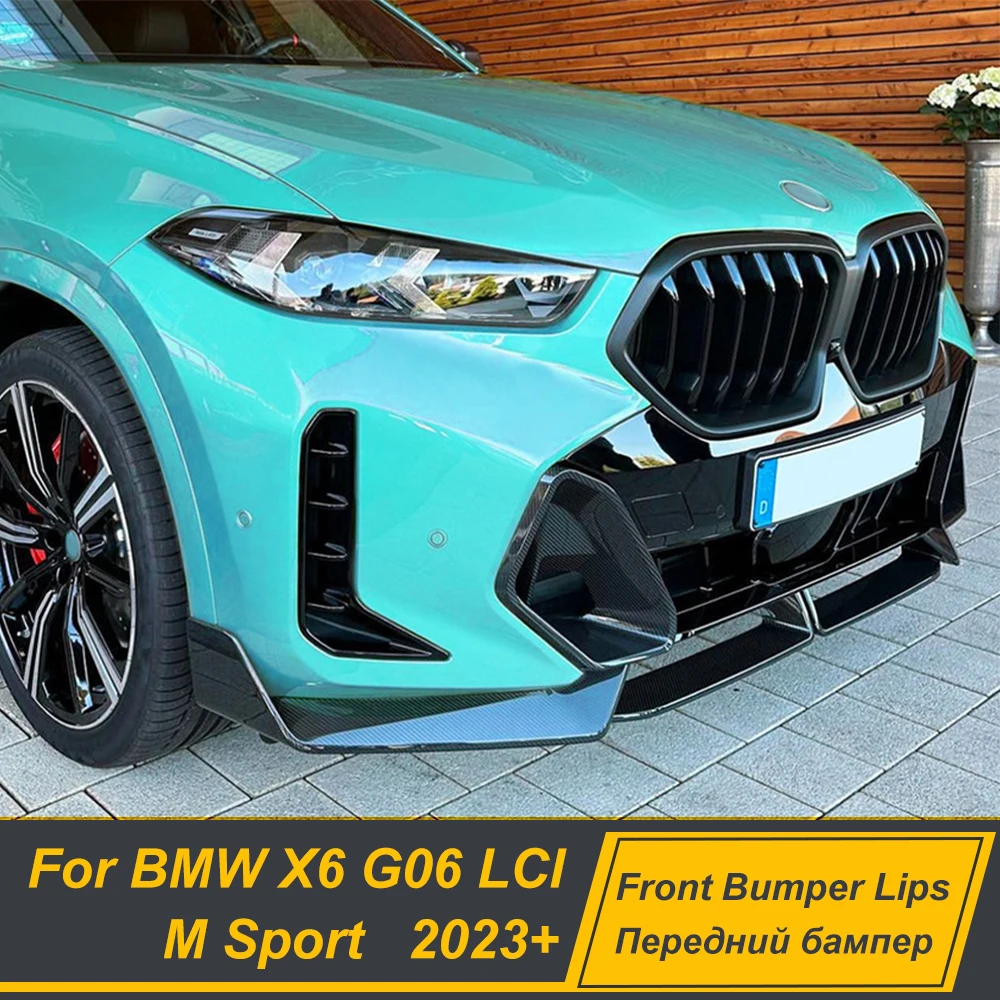 

For BMW X6 G06 LCI M Sport 2023+ MP Front Bumper Splitter Lip Chin Spoiler Diffuser Bodykit Protector Exterior Accessories Parts