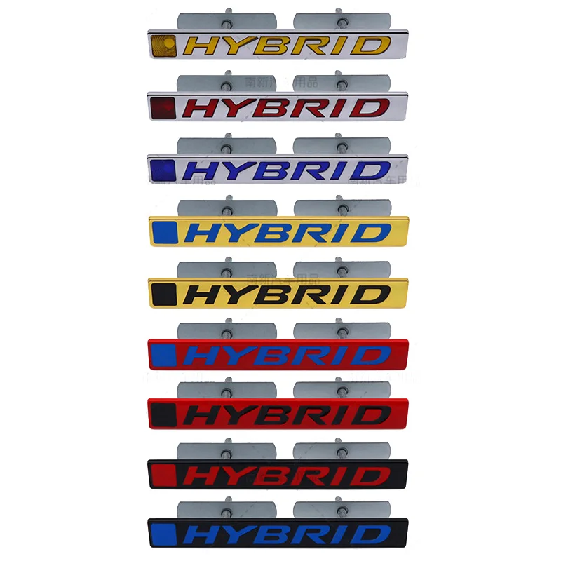 3D HYBRID Logo Car Sticker Front Grille Emblem Rear Trunk Badge For Honda Accord Jazz CRV Civic City Odyssey HRV Crosstour Pilot