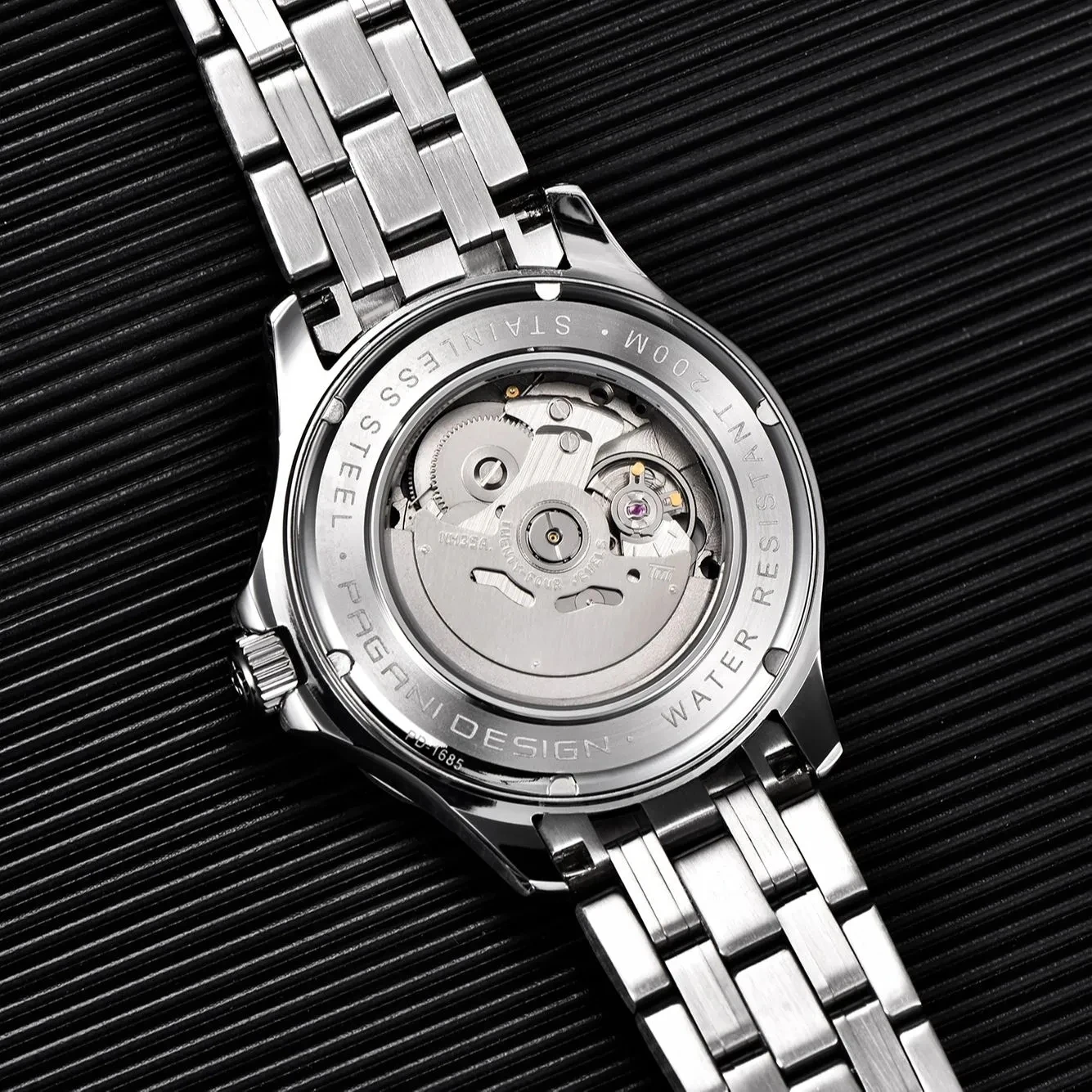 PAGANI DESIGN AR Sapphire Ceramic Bezel Man watch NH35A Luminous All Steel Watch 200M Waterproof Mechanical Luxury watch for men