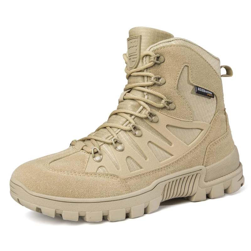 Men Tactical Boots Waterproof Army Shoes Lace Up Climbing Motorcycle Training High Quality Hunting Woman Desert Hiking Shoes