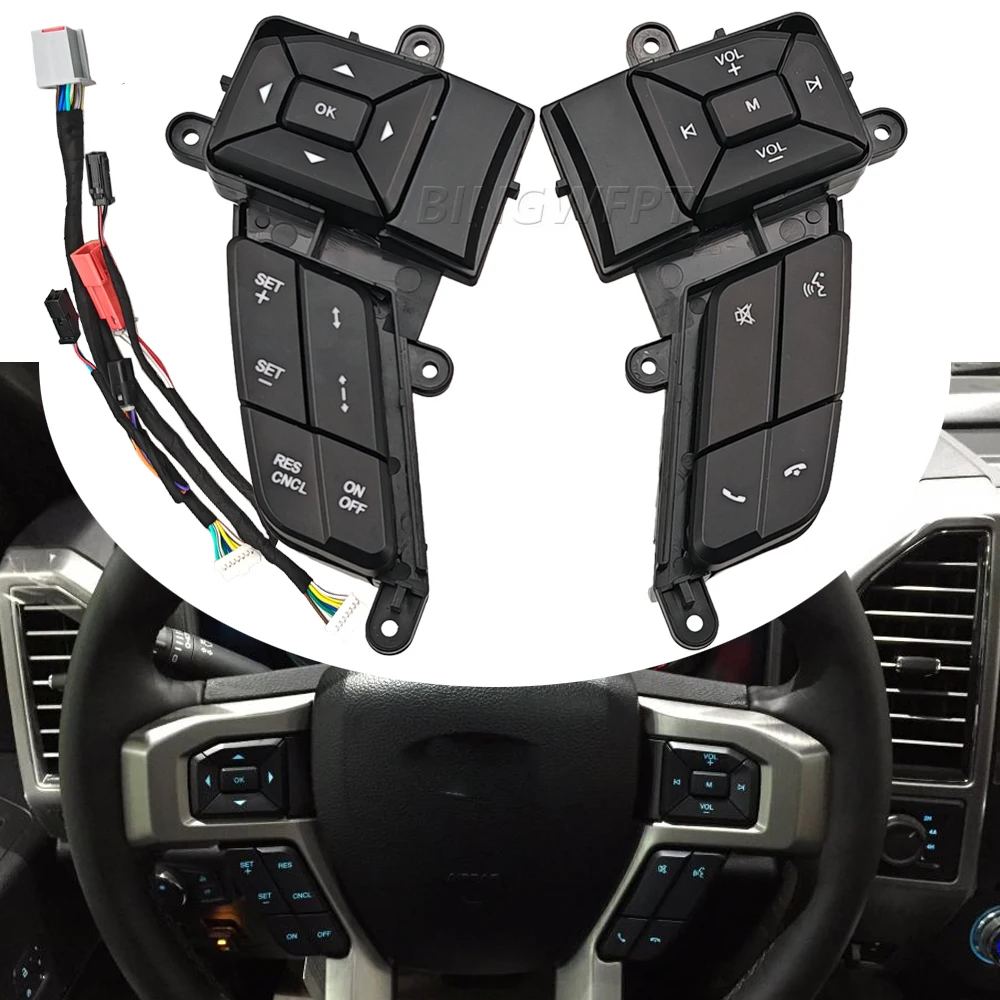 

Multifunction Steering Wheel Cruise Control Buttons For FORD F150 SUPER,250 350 2015-2019 Remote Volume Button Switches