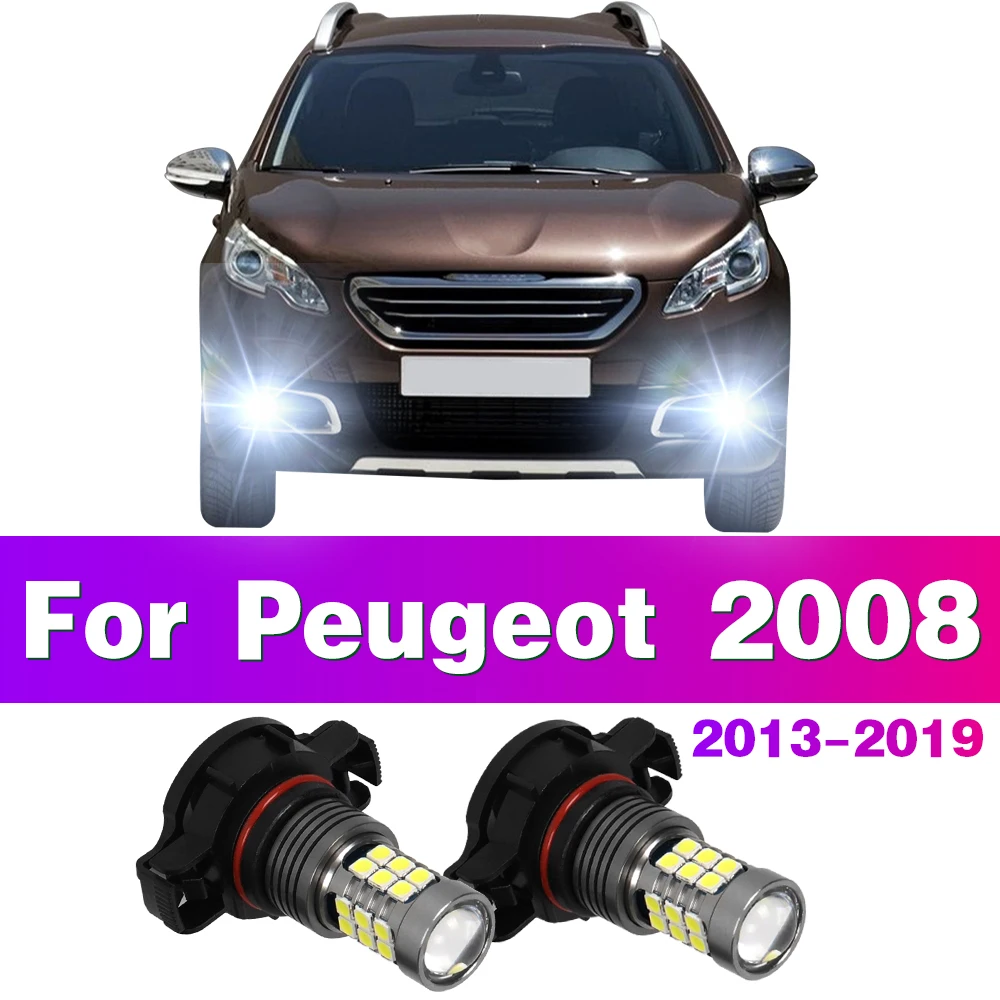 LED Car Front Fog Light Lamps 2504 PSX24W 12276 Bulbs For Peugeot 2008 2013 2014 2015 2016 2017 2018 2019 Auto Accessory