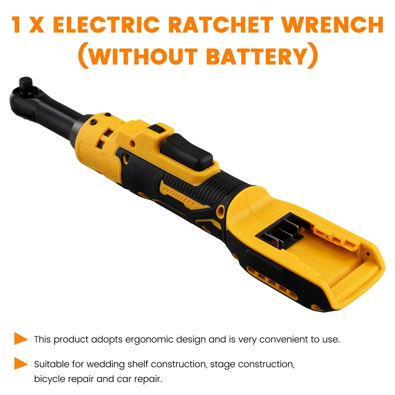 Extended Cordless Electric Ratchet Wrench Cordless Driver 3/8Inch Impact Removal Screw Nut Power Tool  For Dewalt 18V Battery