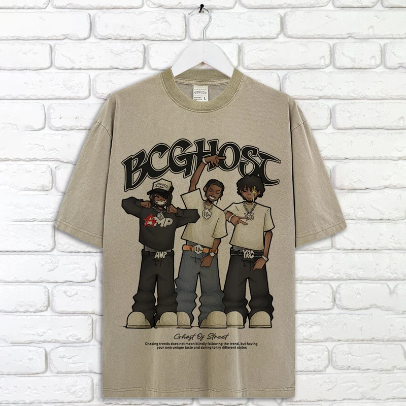 

Модные футболки с мультяшным принтом в уличном стиле Harajuku в стиле хип-хоп из чистого хлопка, повседневный готический топ для мужчин, новый свободный повседневный топ для пар