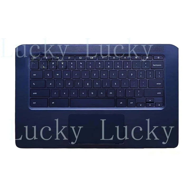 

Клавиатура и подставка для рук (US-стандарт) для HP Chromebook 14-CA000 с тачпадом, без подсветки, синяя