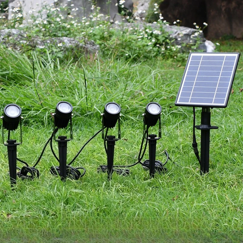 one-to-four-solar-lights-outdoor-courtyard-floor-plug-in-lawn-spotlights-garden-led-floor-plug-in-lights