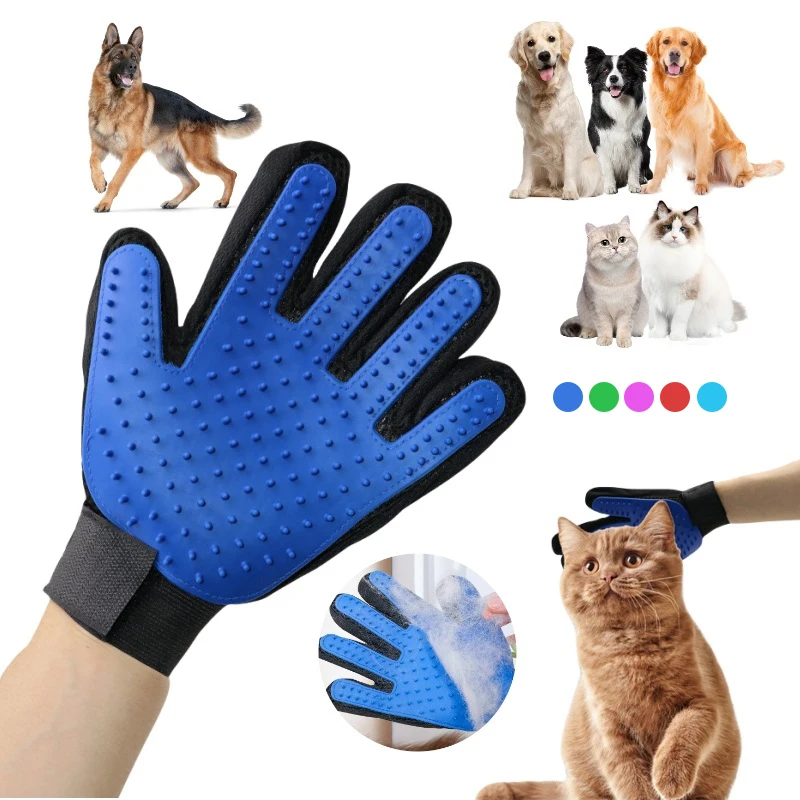 Rubber Pet Glove Cat Grooming Glove Dog Cat Hair Combs Pet Bath deShedding Tools Glove Massage Grooming Clean Dogs Cats Supplies