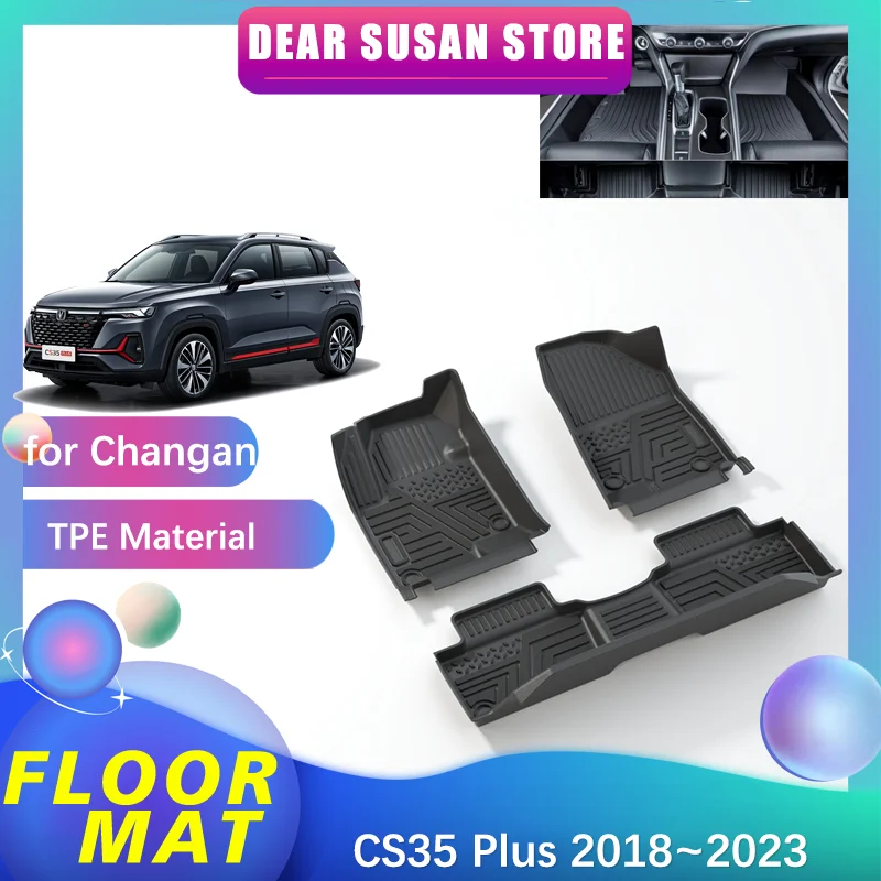 

Car Floor Mat for Changan CS35 Plus 2018~2023 2019 2020 2021 Panel Foot Parts TPE Liner Carpet Pad Custom Cover Rug Accessories