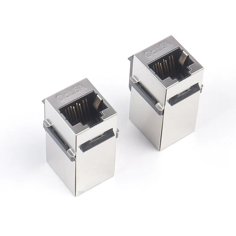 RJ45 Connector  Shielded Cat6A Inline Couplers Female to Female Ethernet Couplers