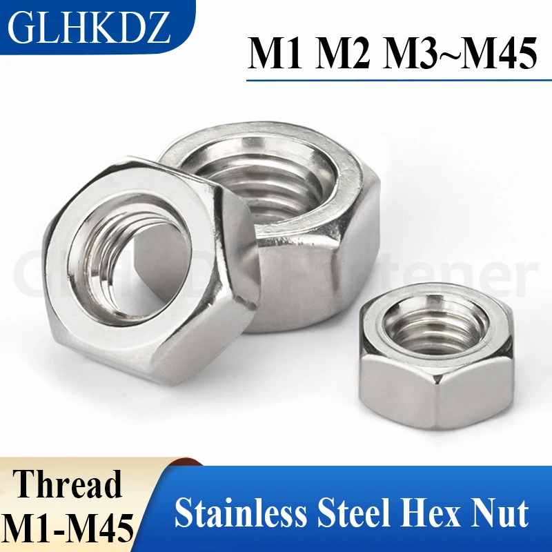 

M1-M45 304/316/201 Stainless Steel Hex Nut Hexagon Nut - Support Wholesale
