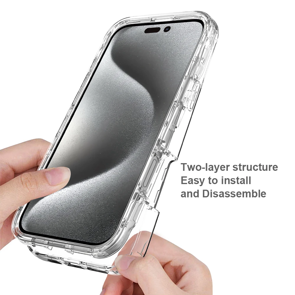 Funda de cobertura completa para iPhone 16 Pro Max iPhone16 16Plus 16Pro Funda transparente TPU/PC armadura de 360 grados Funda de teléfono a prueba de golpes