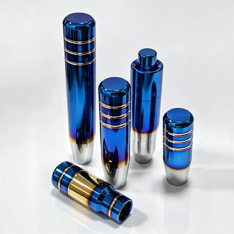 Verbrannter Blau-Gradient Aluminium-Schaltknauf für Schaltgetriebe, Universeller Schalthebel-Knauf zur Modifikation des Fahrzeuginnenraums – Detail 1