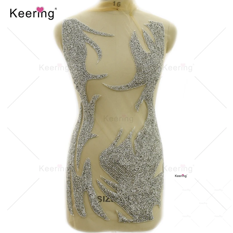 Sew-On Crystal Beaded Rhinestone Body Applique For Prom Dress, Sexy Gown, Fashion, WDP-412