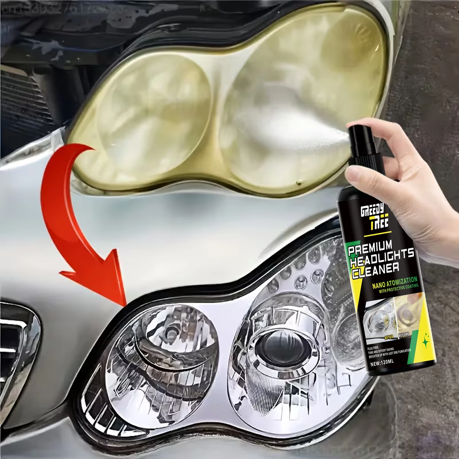 Headlight Restoration Kit - Advanced Ceramic Coating, Eliminates Yellowing, Restores Clarity & Brightness, Long-Term Protection