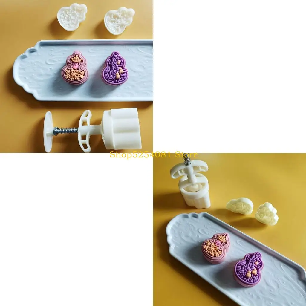 AXYC Plastic Mooncake Stamp Gourd Mooncake Mold Festival Hand Press Tools