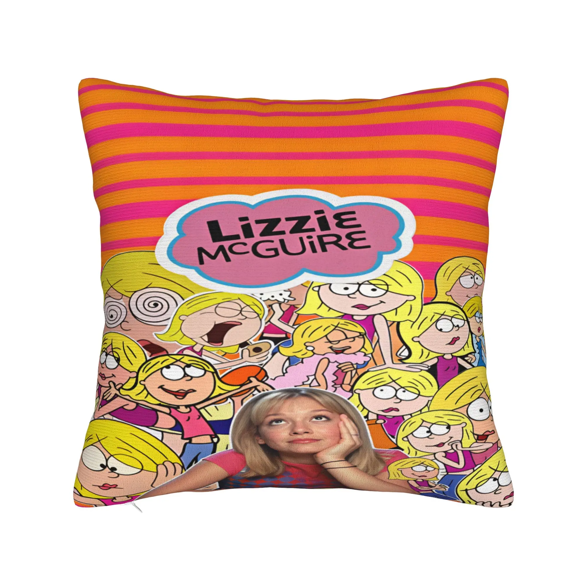 Lizzies Cartoon McGuires Pillow Cover  Custom Cushion Cover Cute Funny Pillow Case For Sofa Home Decoration
