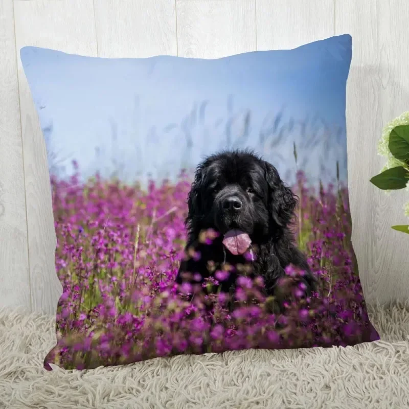 

Funda de almohada con diseño de perro, decoración del hogar, dormitorio, sala de estar, funda de cojín para sofá, funda de